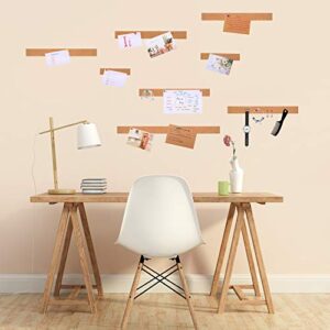 Cork Strips Bulletin Bar Strips Frameless Cork Board Memo Strip with 1 Roll Double-Side Tape and 100 Multi-Color Map Thumb Tacks Pushpins in 1 Box for Office, School and Home (Brown, 79 Inch)