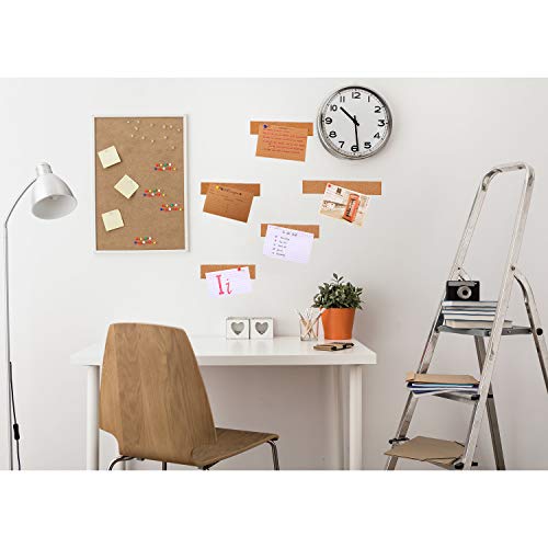 Cork Strips Bulletin Bar Strips Frameless Cork Board Memo Strip with 1 Roll Double-Side Tape and 100 Multi-Color Map Thumb Tacks Pushpins in 1 Box for Office, School and Home (Brown, 79 Inch)