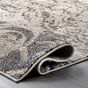 nuLOOM Colette Distressed Abstract Trellis Area Rug, 6' 7" x 9', Grey