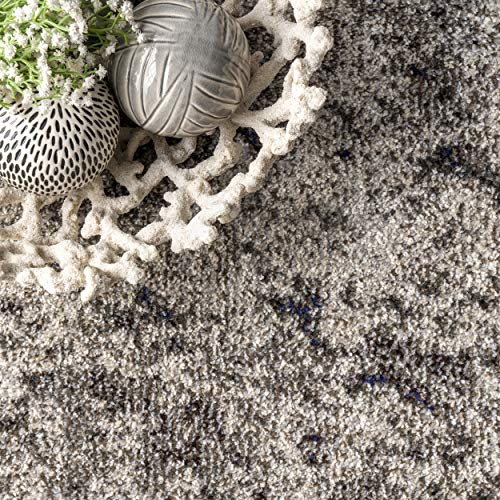 nuLOOM Colette Distressed Abstract Trellis Area Rug, 6' 7" x 9', Grey