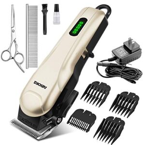 aibors dog clippers for grooming for thick coats, low noise cordless professional heavy duty dog grooming kit, pet hair grooming clippers,dog shaver for small large dogs cats pets
