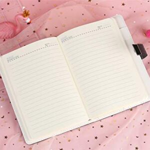 ZXHQ Constellation Starry Sky Diary with lock Secret Diary for Girls and women, Refillable Personal Journal with Lock A5