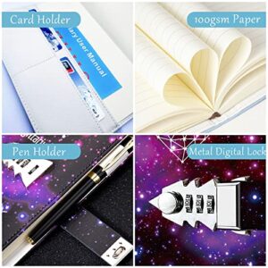 ZXHQ Constellation Starry Sky Diary with lock Secret Diary for Girls and women, Refillable Personal Journal with Lock A5