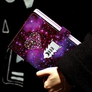 ZXHQ Constellation Starry Sky Diary with lock Secret Diary for Girls and women, Refillable Personal Journal with Lock A5