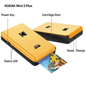 KODAK All-New Mini 2 Plus Bluetooth Portable Photo Printer with 4Pass Technology - Yellow