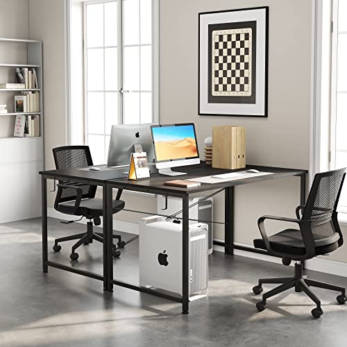 Flrrtenv 39 Inch Computer Desk, Home Office Desk, Small Writing Desk, Wood PC Desk, Modern Simple Study Desk, Black