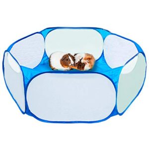 meric small animal portable playpen for indoor, outdoor fun, give your furry friend 360° adventureland, water-resist floor saves carpets, folds flat for easy storage, ideal for exercise, training