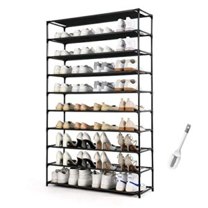 hodyann 50 pairs shoe tower, non-woven fabric&metal storage cabinet, 10 tiers shoe rack for entryway