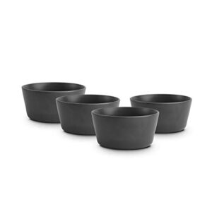 stone lain stoneware bowls set, matte black, 4 count (pack of 1),22.5 fl oz