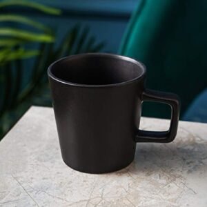 Stone Lain Stoneware Mugs Set, Black Matte, 12 Ounces