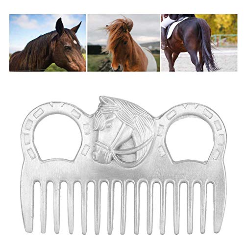 Pssopp Metal Horse Comb Portable Horse Mane and Tail Comb Horse Grooming Comb Livestock Comb for Cleaning Hair Removing Loose Undercoat Knots