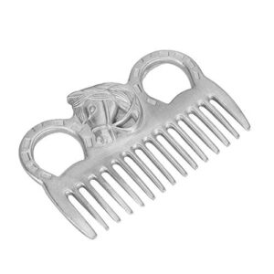 Pssopp Metal Horse Comb Portable Horse Mane and Tail Comb Horse Grooming Comb Livestock Comb for Cleaning Hair Removing Loose Undercoat Knots