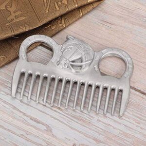 Pssopp Metal Horse Comb Portable Horse Mane and Tail Comb Horse Grooming Comb Livestock Comb for Cleaning Hair Removing Loose Undercoat Knots