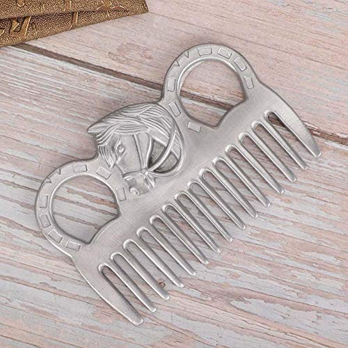 Pssopp Metal Horse Comb Portable Horse Mane and Tail Comb Horse Grooming Comb Livestock Comb for Cleaning Hair Removing Loose Undercoat Knots