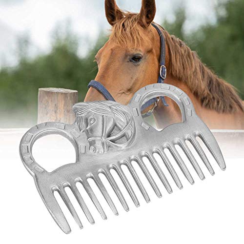 Pssopp Metal Horse Comb Portable Horse Mane and Tail Comb Horse Grooming Comb Livestock Comb for Cleaning Hair Removing Loose Undercoat Knots