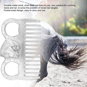 Pssopp Metal Horse Comb Portable Horse Mane and Tail Comb Horse Grooming Comb Livestock Comb for Cleaning Hair Removing Loose Undercoat Knots