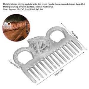 Pssopp Metal Horse Comb Portable Horse Mane and Tail Comb Horse Grooming Comb Livestock Comb for Cleaning Hair Removing Loose Undercoat Knots