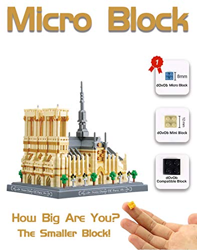 NeoLeo Micro Block Architecture Model Notre Dame de Paris French, Challenge for Adults Children, Cathedral Architecture Church Building Model Kits, 4018 Pieces