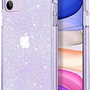 JJGoo Compatible with iPhone 11 Case, Clear Glitter Sparkle Bling Anti-Scratch Shockproof Protective Flexible Phone Cases Cute Slim Thin Bumper Cover for Women Girls (6.1 inch) 2019