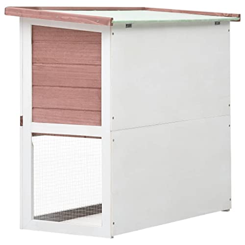 vidaXL Outdoor Rabbit Hutch 1 Door Brown Wood