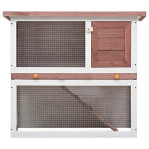 vidaXL Outdoor Rabbit Hutch 1 Door Brown Wood