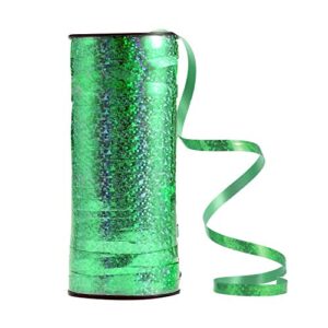 senkary curling ribbon balloon string ribbon metallic crimped ribbon, 5mm width, 100 yards (green)