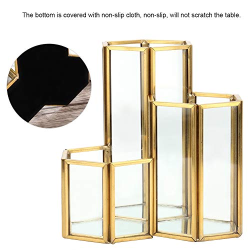 Makeup Brush Holder, with Non Slip Bottom Elegant Design Gold Glass Stationery Organizer, for Home Decor Desk Dresser for Office Decor