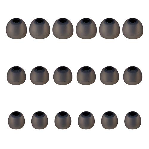 Earbud Tips Soft Silicone Earbuds Replacement Tips Fit for in-Ear Headphones(Inner Hole from 3.8mm -4.2mm Earphones) 9 Pairs S/M/L,Black