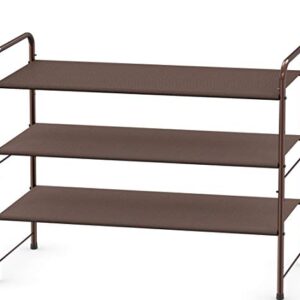 Simple Houseware 3-Tier Shoe Rack Storage Organizer 12-Pair / 20-Pair, Bronze