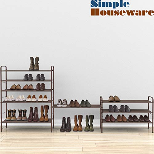 Simple Houseware 3-Tier Shoe Rack Storage Organizer 12-Pair / 20-Pair, Bronze