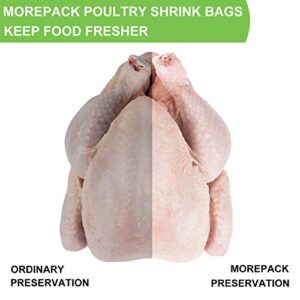 Large Turkey Shrink Bags,30Pcs 16x30 Inches Clear Poultry Heat Shrink Bags BPA Free Freezer Safe with Zip Ties, Silicone Straw for Turkey,Chickens,Rabbits