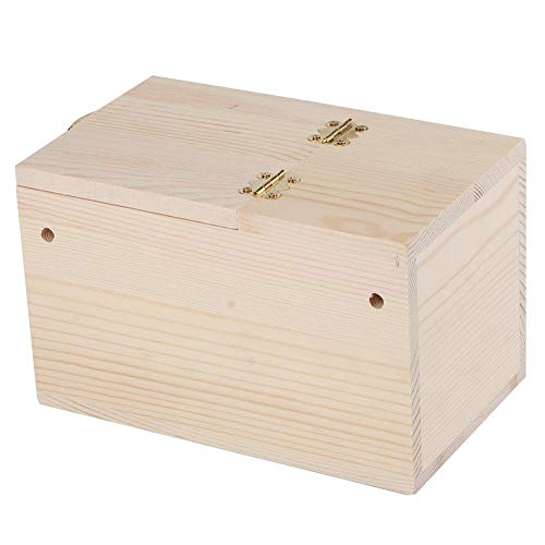 Bird Breeding Box, 12x12x19.5 cm Wooden Bird House, Pet Incubation Nesting Box for Outdoor Garden Decoration, Upper Cover Can be Opened