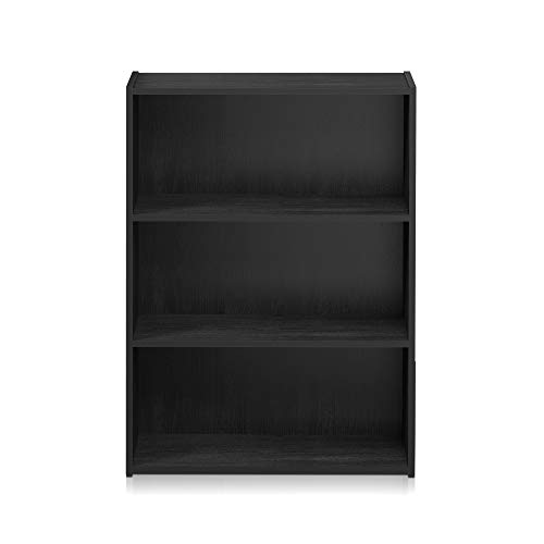 Furinno Pasir 4-Tier Bookcase/Bookshelf/Storage Shelves, Espresso & Pasir 3-Tier Open Shelf Bookcase, Americano