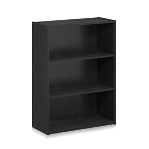 Furinno Pasir 4-Tier Bookcase/Bookshelf/Storage Shelves, Espresso & Pasir 3-Tier Open Shelf Bookcase, Americano