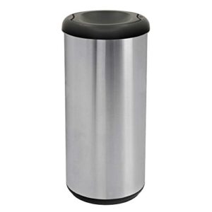 tramontina swivel top round bin trash can stainless steel 10 gallon, 81200/005ds