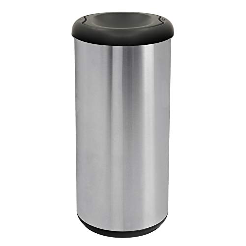 Tramontina Swivel Top Round Bin Trash Can Stainless Steel 10 Gallon, 81200/005DS