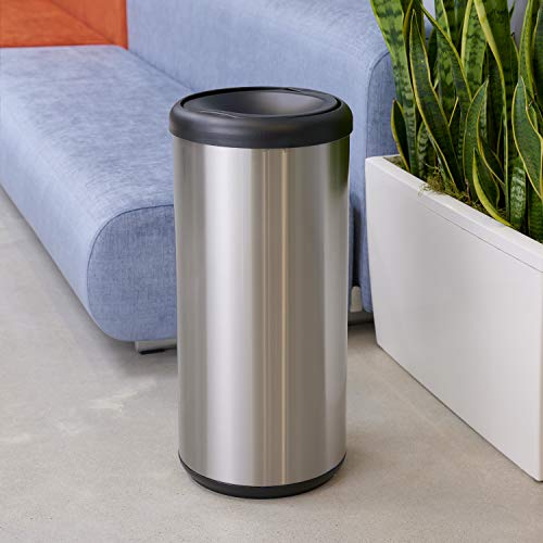Tramontina Swivel Top Round Bin Trash Can Stainless Steel 10 Gallon, 81200/005DS