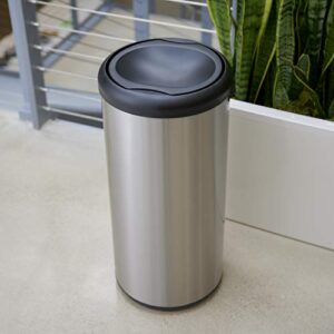 Tramontina Swivel Top Round Bin Trash Can Stainless Steel 10 Gallon, 81200/005DS