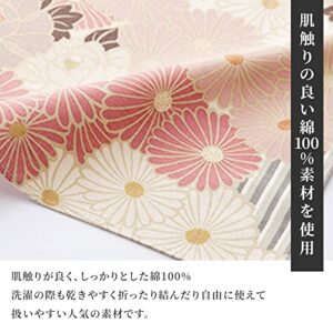 NOREN Furoshiki Wrapping Cloth Small 19.7 inches (50 cm) (Retro Flower Red), Made in Japan 100% Cotton Japanese Bento Lunch Bag Japanese Bandana