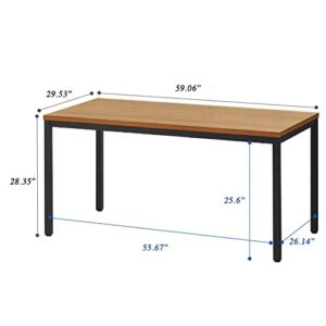 BIBOC Computer Desk Computer Table/Dining Table Meeting Desk 30X60 inch Desk,Modern Simple Style Desk,Office Desk Sturdy Writing Workstation for Home Office-Walnut