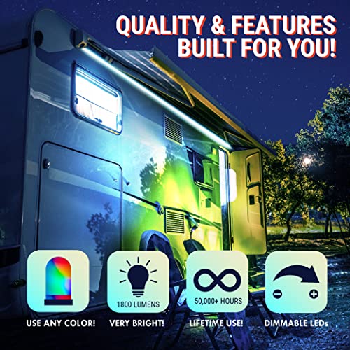 LATCH.IT RV Awning Lights | 20’ V2.1 DIY Kit LED Awning Lights for RV & Campers | IP68 Waterproof RV LED Lights Exterior| The Most Complete Camper Awning Lights Kit in The Market!