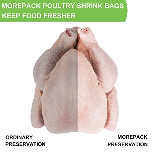 Turkey Shrink Bags,50Pcs 14x23 Inches Clear Poultry Shrink Bags BPA Free Freezer Safe with 50 Zip Ties and a Silicone Straw for Chickens,Turkey,Rabbits