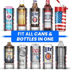 Frost Buddy Universal Can Cooler - Fits all - Stainless Steel Can Cooler for 12 oz & 16 oz Regular or Slim Cans & Bottles - Stainless Steel