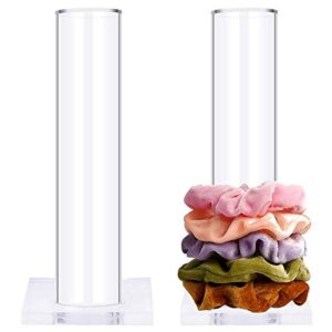 oaoleer 2pcs scrunchie holder stand,clear jewelry organizer for teen girl women gifts, the perfect scrunchy display organizer