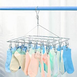 Clothes Drying Racks Clothes Clip Hangers with 36 Clips,Stainless Steel Hangers Clip Dry Hanger Laundry Rack for Drying Lingerie,Bras,Socks,Underwear,Baby Clothes,Brief,Scarf,Diaper,Towel (1 Pack)