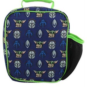 Disney Star Wars Mandalorian Baby Yoda Boy's Girl's Adult Soft Insulated School Lunch Box (One Size, Blue/Green)