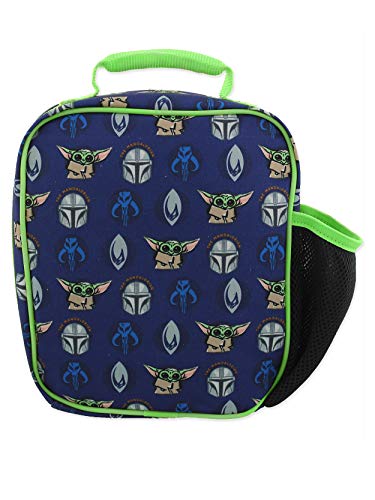 Disney Star Wars Mandalorian Baby Yoda Boy's Girl's Adult Soft Insulated School Lunch Box (One Size, Blue/Green)