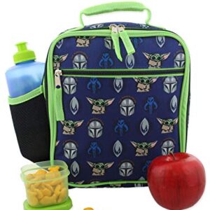 Disney Star Wars Mandalorian Baby Yoda Boy's Girl's Adult Soft Insulated School Lunch Box (One Size, Blue/Green)