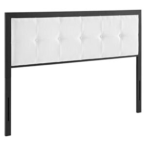 modway mod-6176 teagan tufted fabric queen headboard in black white