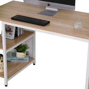 HOMCOM 68 Inch Office Table Computer Desk Workstation Bookshelf with CPU Stand, Spacious Storage Shelves & Chic Modern Woodgrain Design, Oak Wood Grain